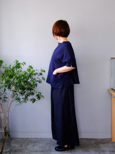 WガーゼドロップショルダーPU / Navy