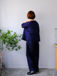 WガーゼドロップショルダーPU / Navy