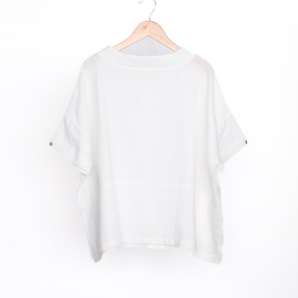 WガーゼドロップショルダーPU / White