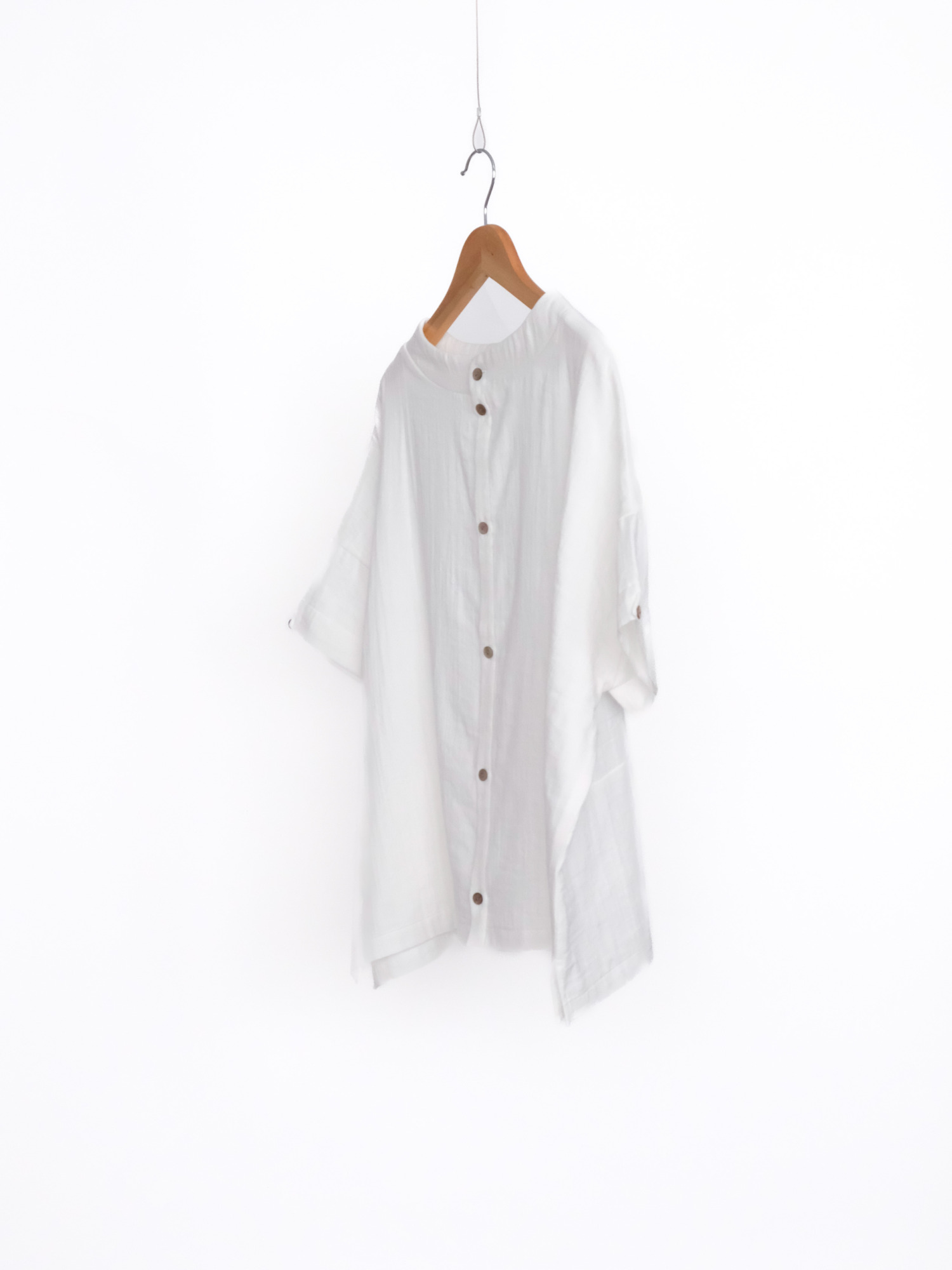 WガーゼドロップショルダーPU / White