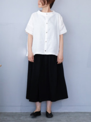 WガーゼドロップショルダーPU / White