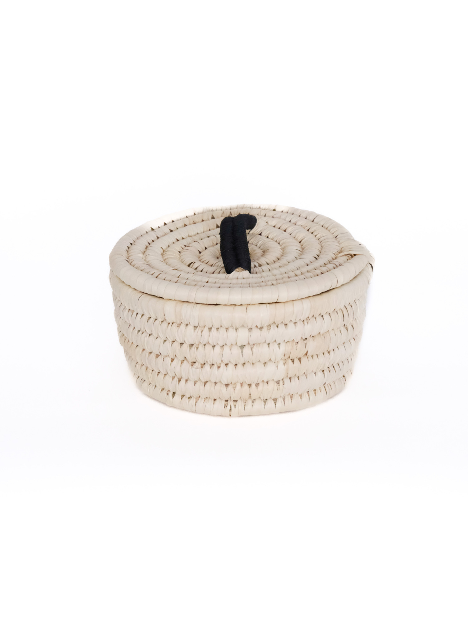 Sabai Lidded Basket S / Natural × Black
