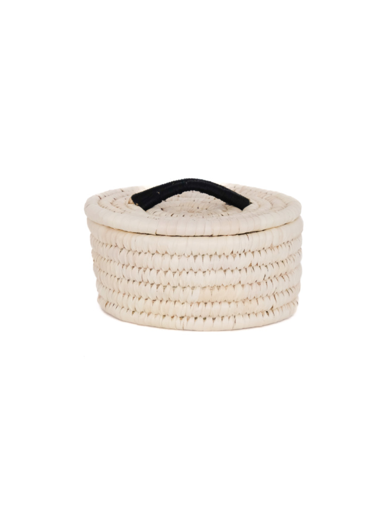 Sabai Lidded Basket S / Natural × Black