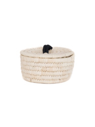 Sabai Lidded Basket S / Natural × Black