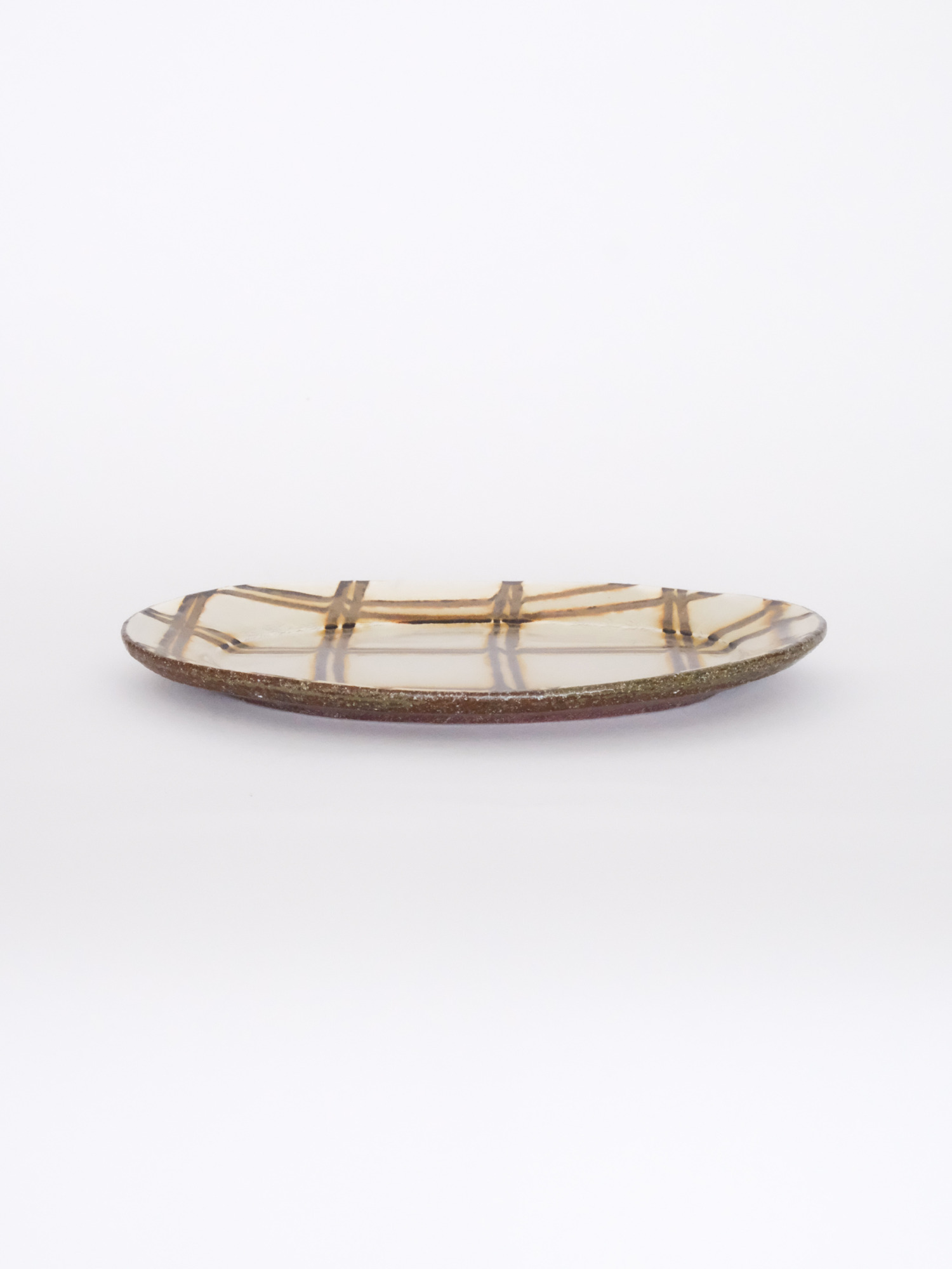 スリップウェア 楕円リム皿 6-g