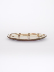 スリップウェア 楕円リム皿 6-g