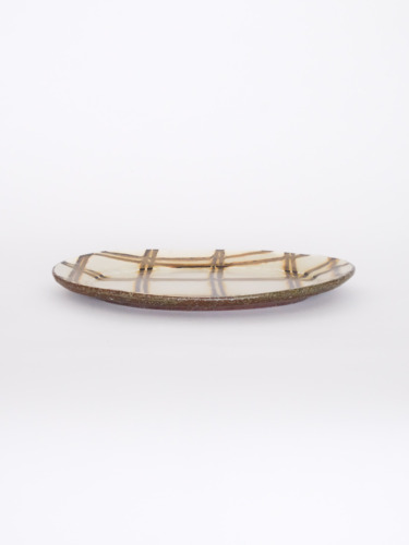 スリップウェア 楕円リム皿 6-g