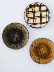 スリップウェア 四寸皿 8-b