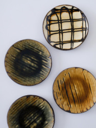 スリップウェア 四寸皿 8-a