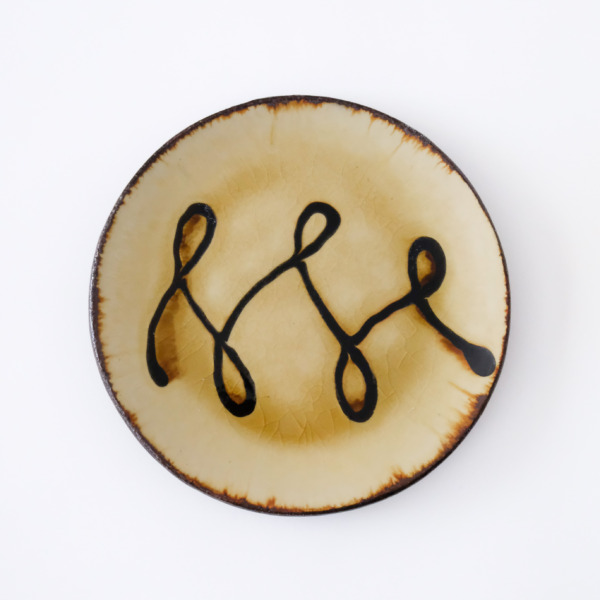 スリップウェア 七寸皿 4-d