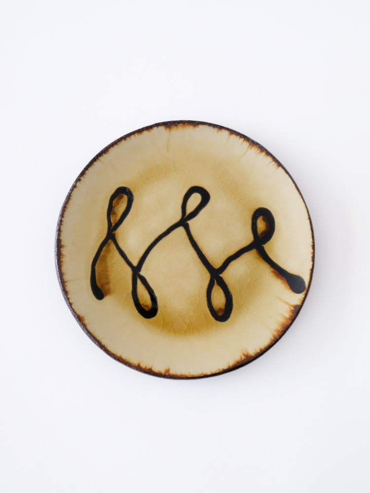 スリップウェア 七寸皿 4-d