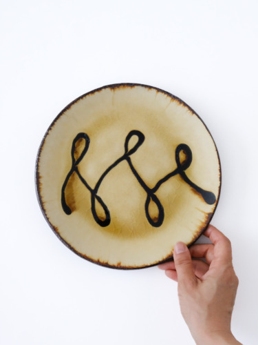 スリップウェア 七寸皿 4-d