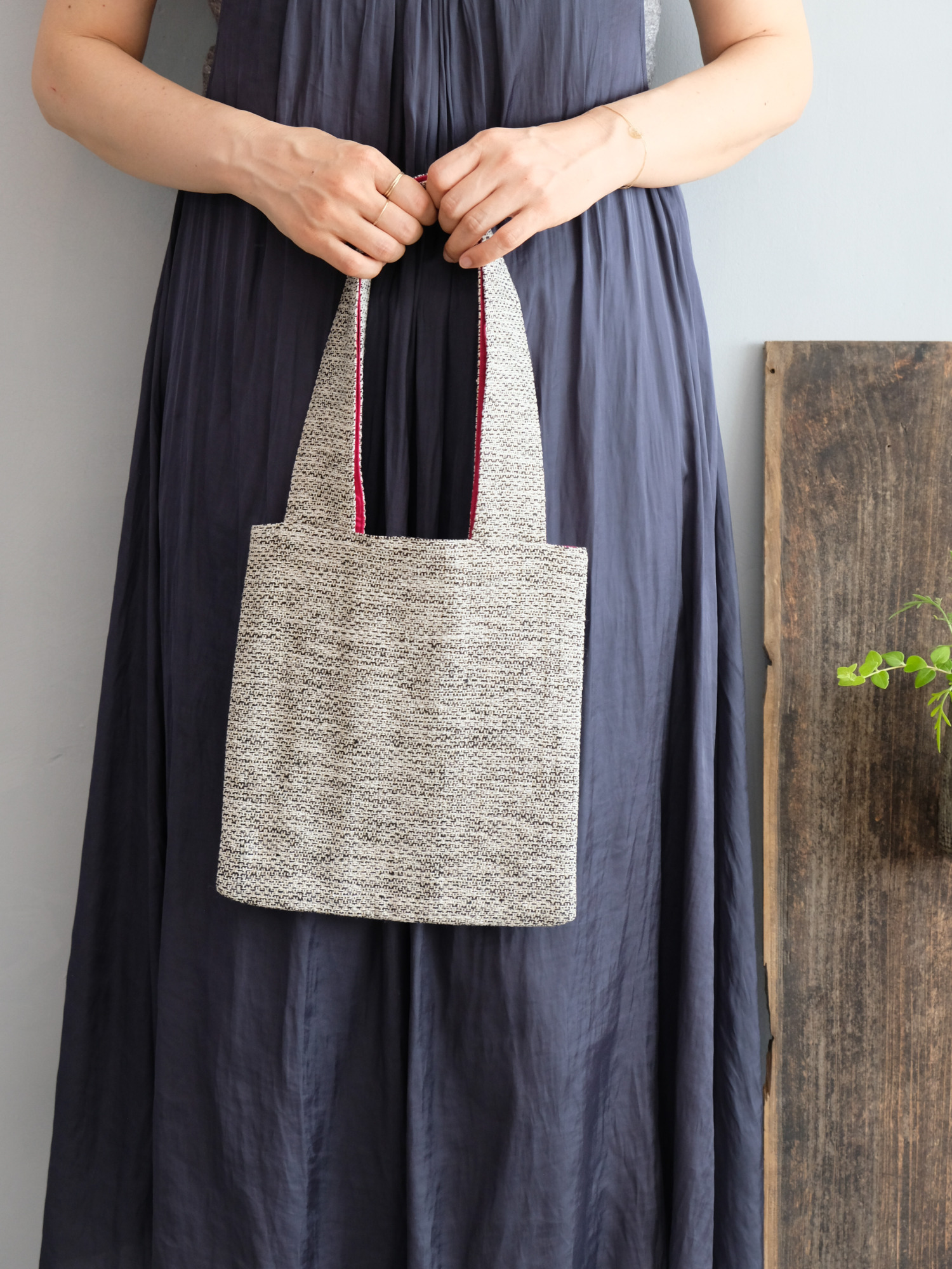 Silk Cotton Tweed Bag S / Sand