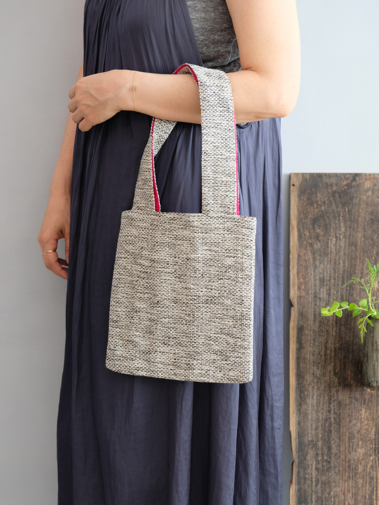 Silk Cotton Tweed Bag S / Sand