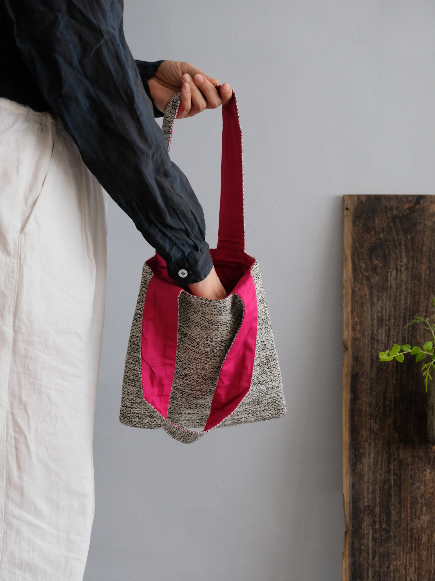 Silk Cotton Tweed Bag S / Sand