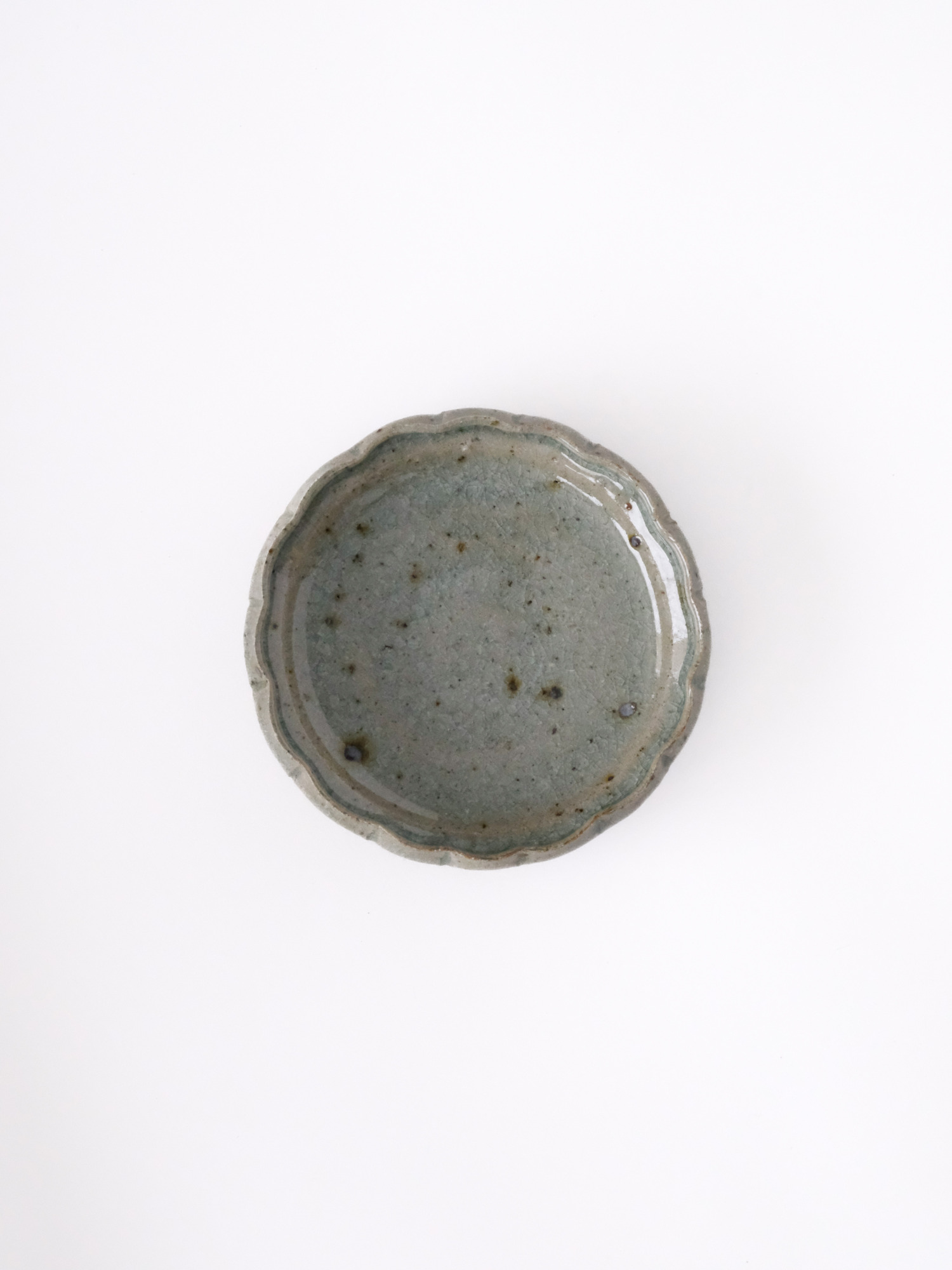 樫灰花型四寸皿