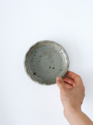 樫灰花型四寸皿