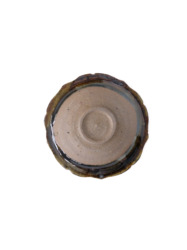 青灰稜花四寸皿