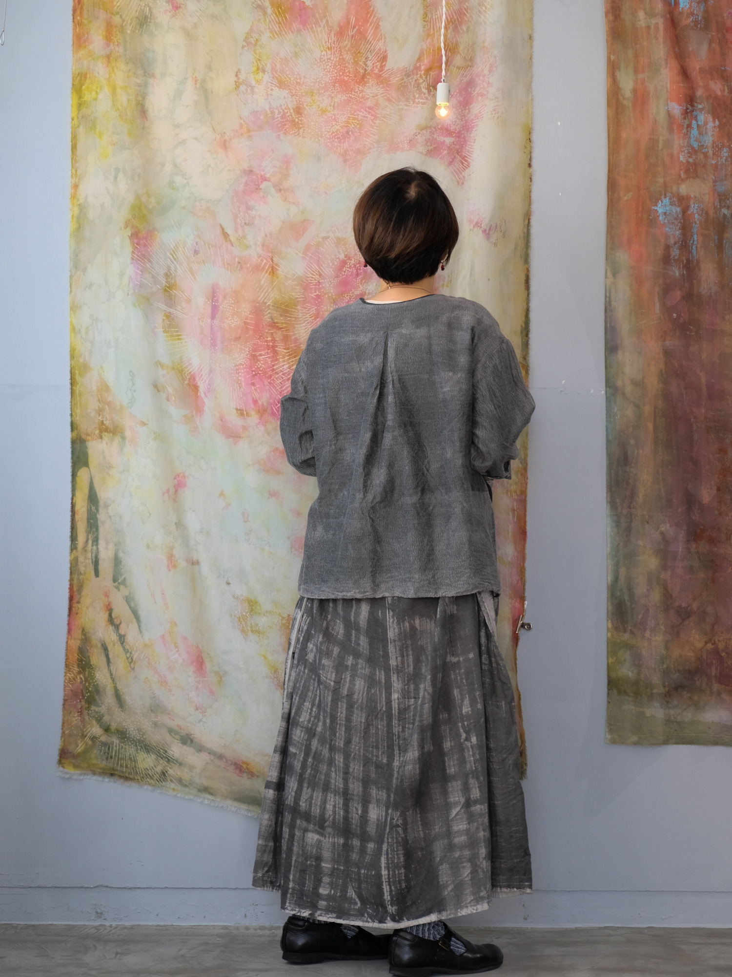 wool&cupra – slit jacket / sumi 25-A4