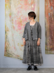 wool&cupra – slit jacket / sumi 25-A4