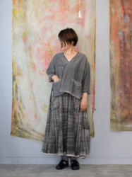 wool&cupra – slit jacket / sumi 25-A4