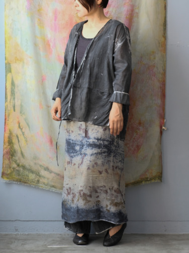 wool&cotton – wrap skirt / botanical 25-F1