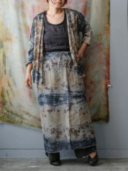 wool&cotton – wrap skirt / botanical 25-F1
