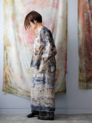 cotton&linen – slit jacket / botanical 25-A3