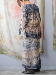 wool&cotton – wrap skirt / botanical 25-F1