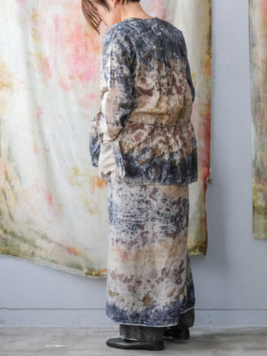 wool&cotton – wrap skirt / botanical 25-F1