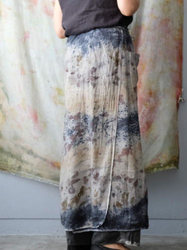 wool&cotton – wrap skirt / botanical 25-F1