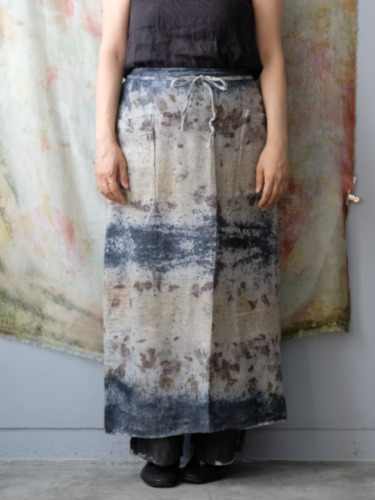 wool&cotton – wrap skirt / botanical 25-F1