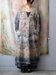 wool&cupra – wrap coat / botanical 25-D1