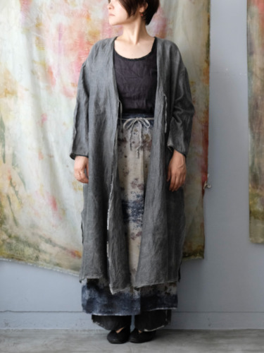 wool&cupra – wrap coat / sumi 25-D3