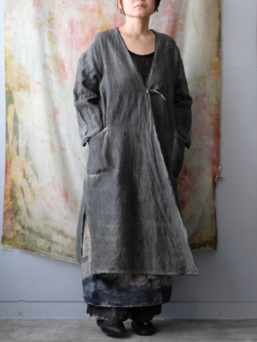 wool&cupra – wrap coat / sumi 25-D3