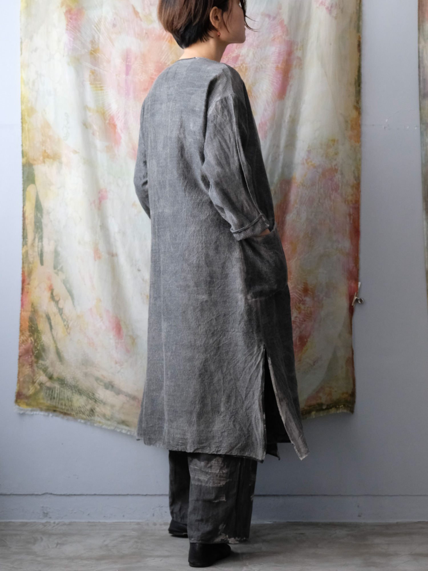 wool&cupra – wrap coat / sumi 25-D3