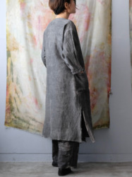 wool&cupra – wrap coat / sumi 25-D3