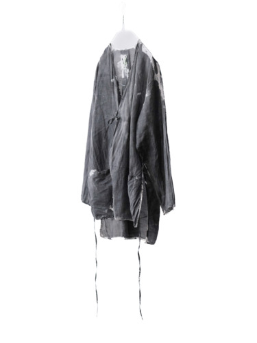 cotton&linen – slit jacket / sumi 25-A4
