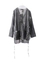 cotton&linen – slit jacket / sumi 25-A4