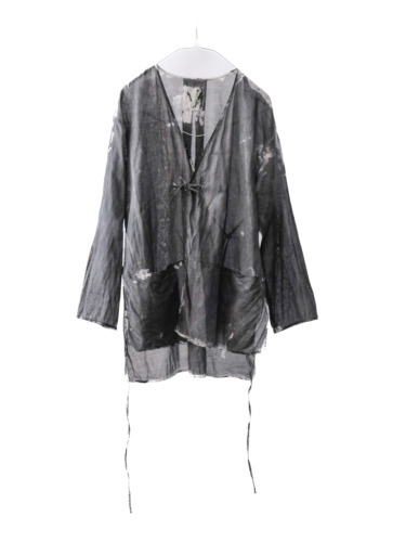 cotton&linen – slit jacket / sumi 25-A4