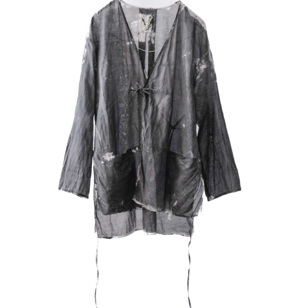 cotton&linen – slit jacket / sumi 25-A4