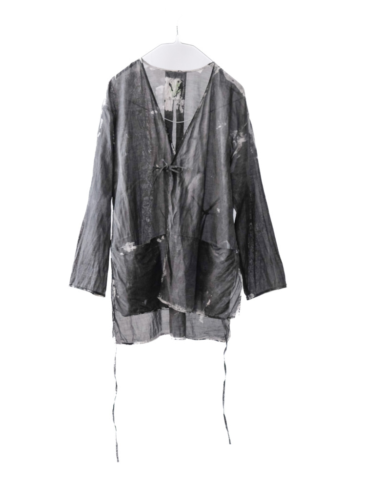 cotton&linen – slit jacket / sumi 25-A4