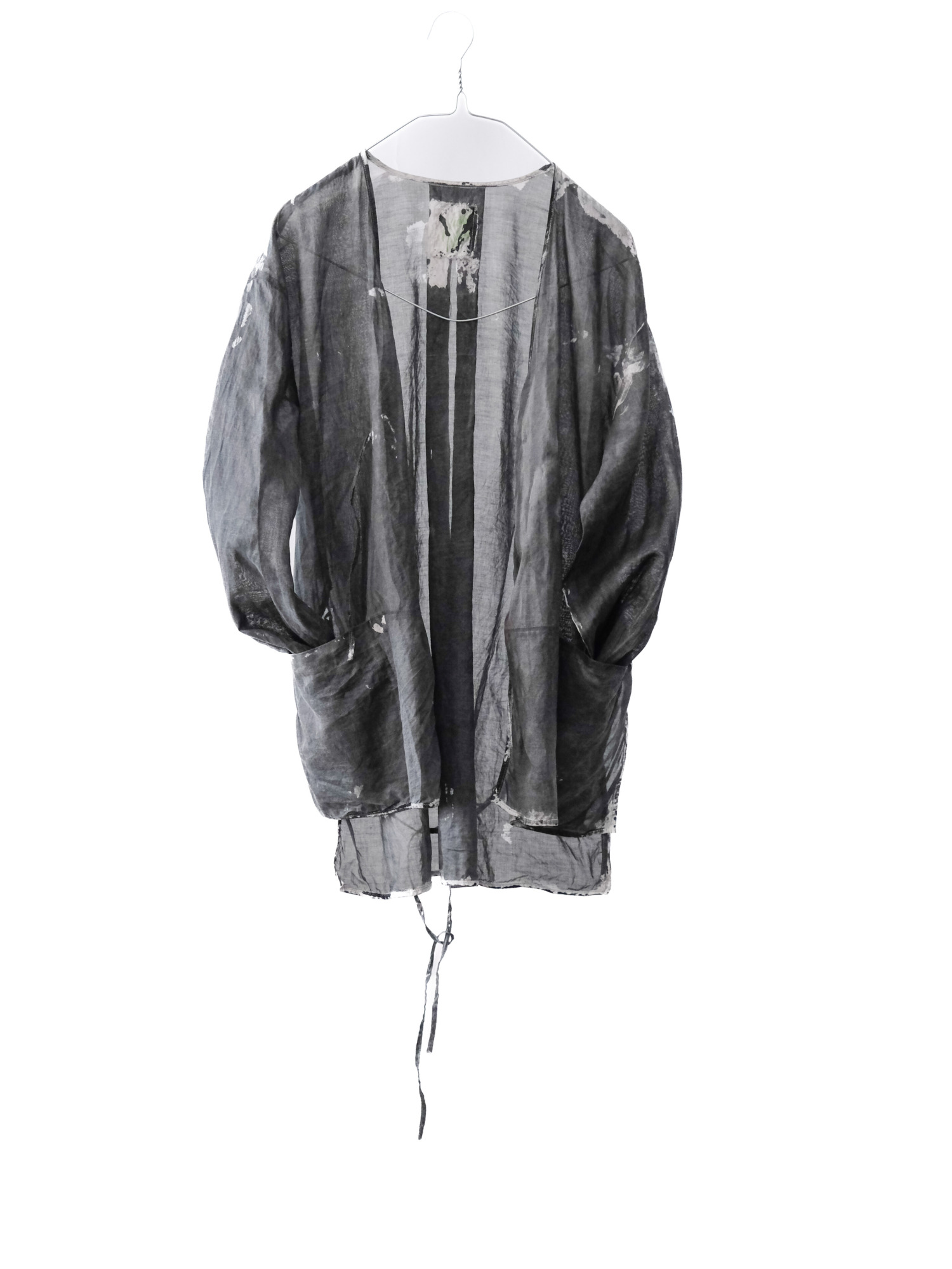 cotton&linen – slit jacket / sumi 25-A4