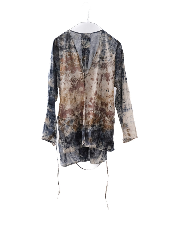 cotton&linen – slit jacket / botanical 25-A1