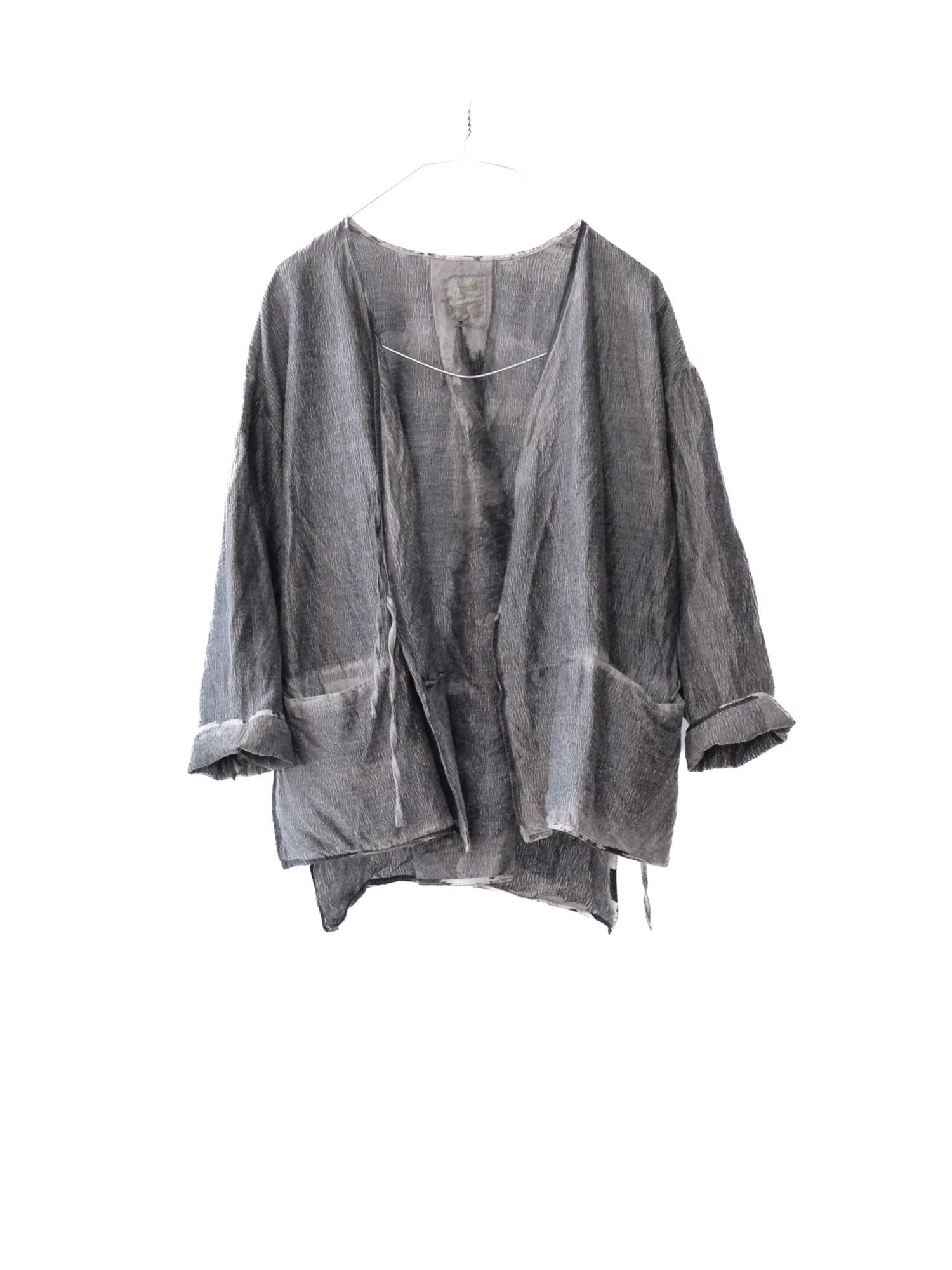 wool&cupra – slit jacket / sumi 25-A4
