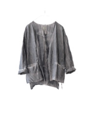 wool&cupra – slit jacket / sumi 25-A4