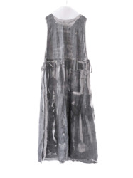 linen – side open dress / sumi 25-C1