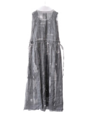 linen – side open dress / sumi 25-C1