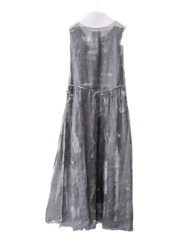 linen – side open dress / sumi 25-C1