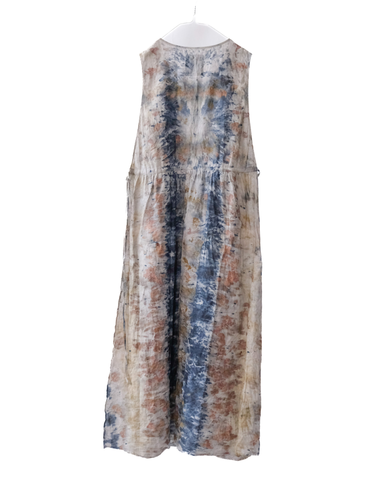 linen – side open dress / botanical 25-C2